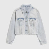 women's casual short denim jacket